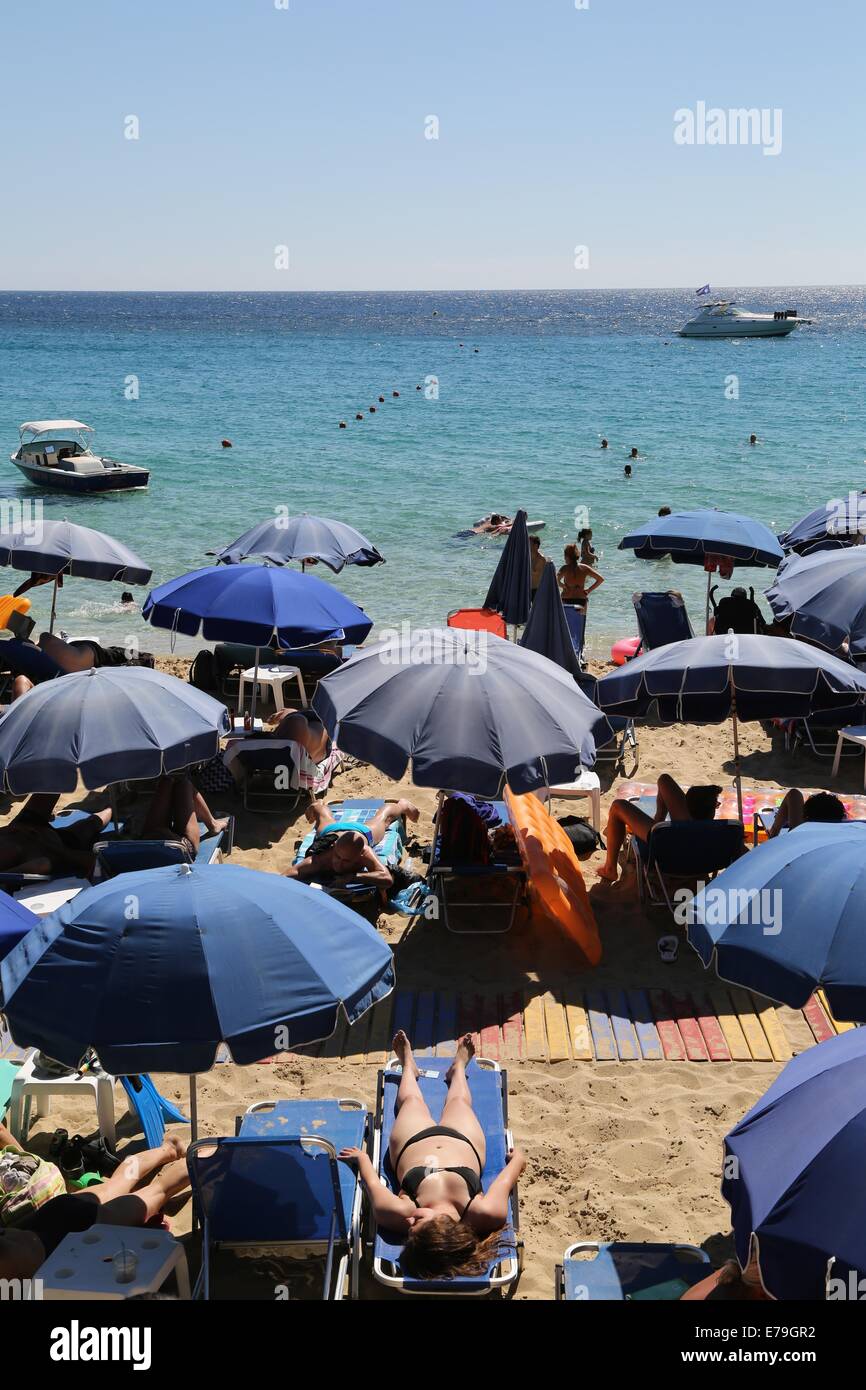 Makris Gialos Beach, Lassi, Kefalonia, Griechenland Stockfoto