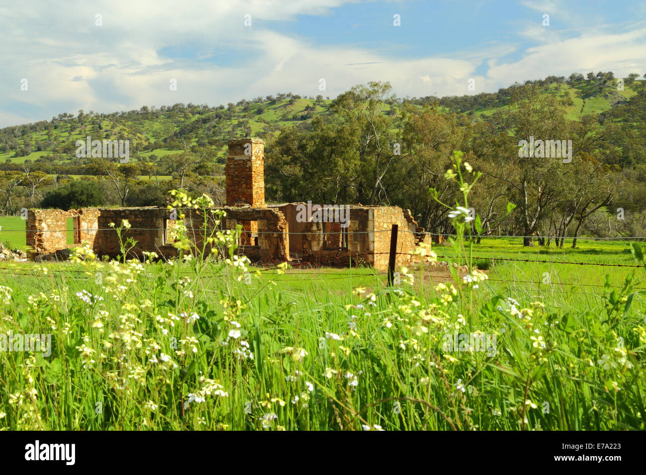 Die Ruinen des Glenfield Homestead, in der Nähe von Northam, Western Australia. Stockfoto