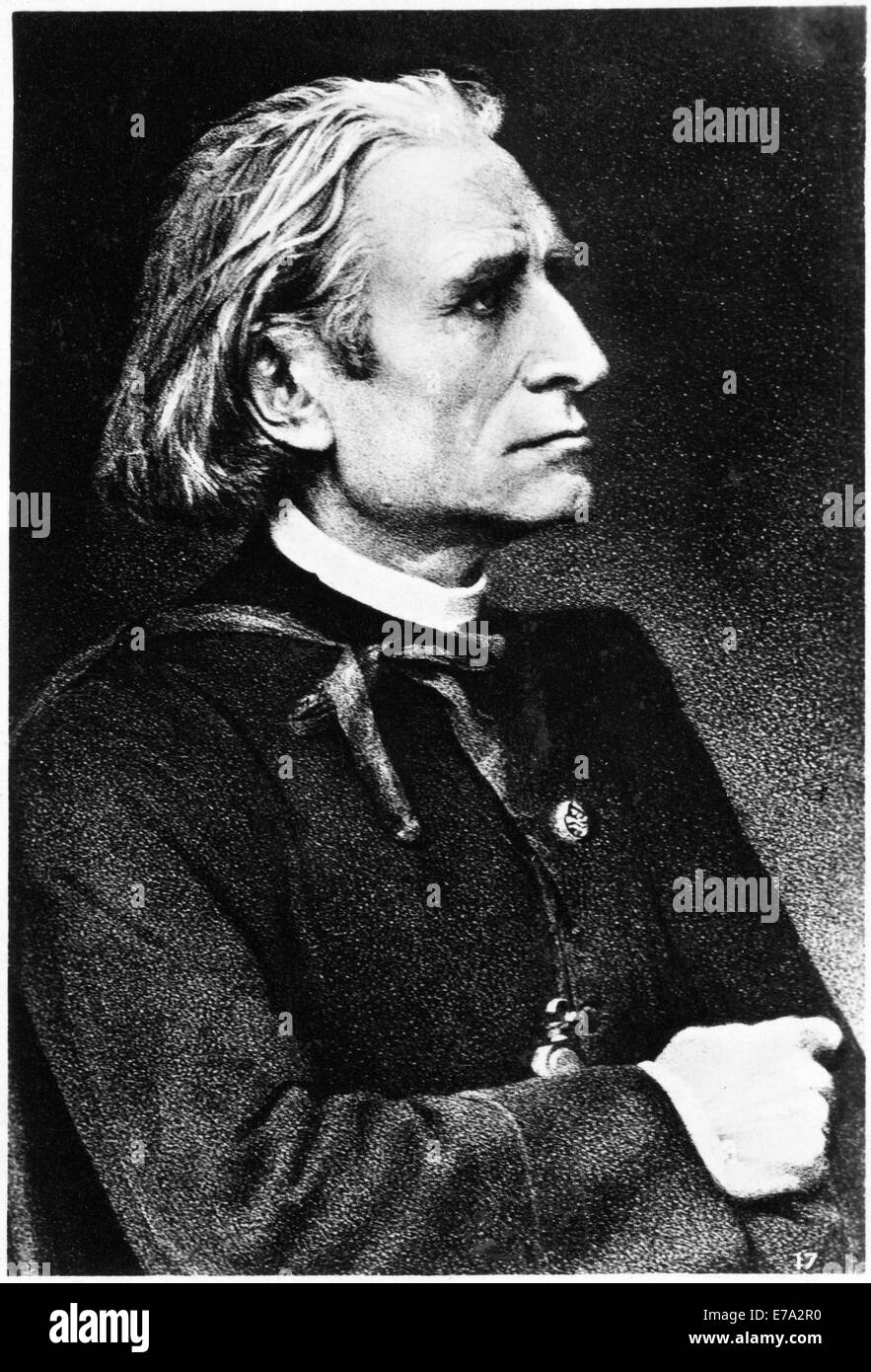 Franz Liszt (1811-1886), Komponist, Pianist und Dirigent, Portrait, Postkarte Stockfoto