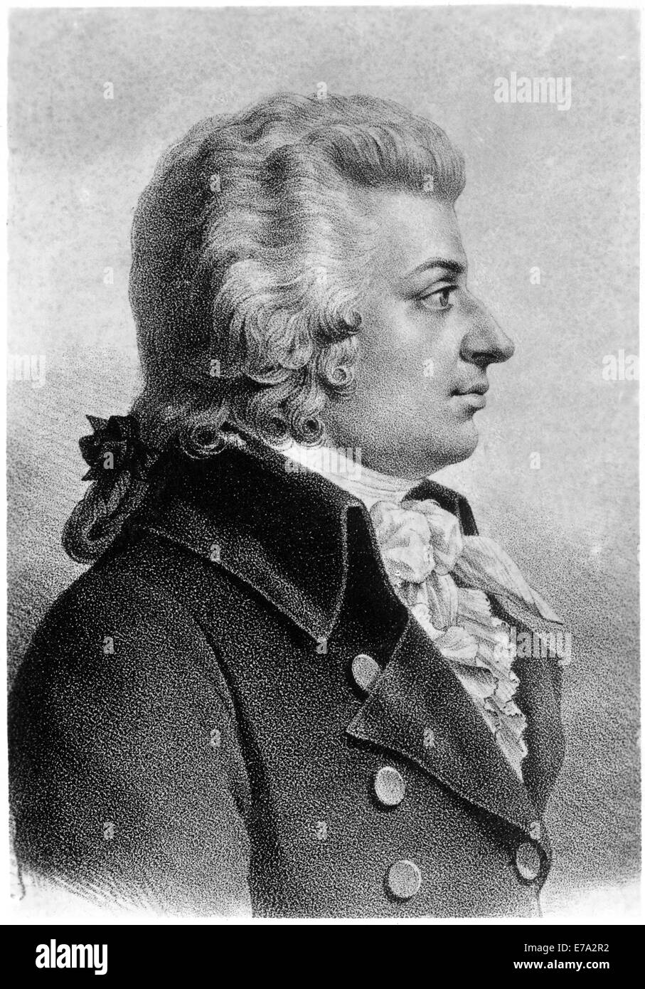 Wolfgang Amadeus Mozart (1756 –1791), Komponist während der klassischen Ära, Portrait, Postkarte Stockfoto