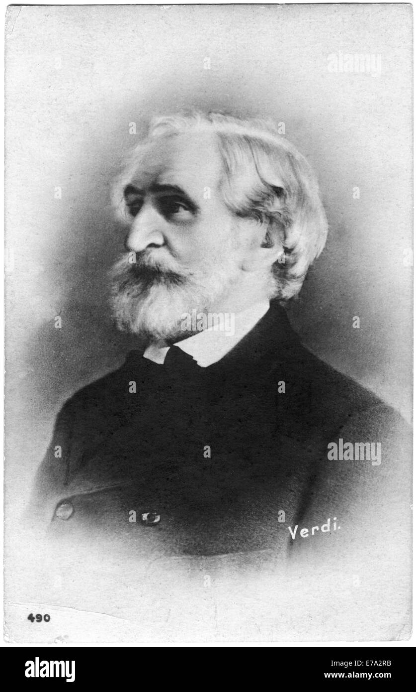Giuseppi Verdi (1813-1901), italienischer Oper Komponist, Portrait, Postkarte Stockfoto