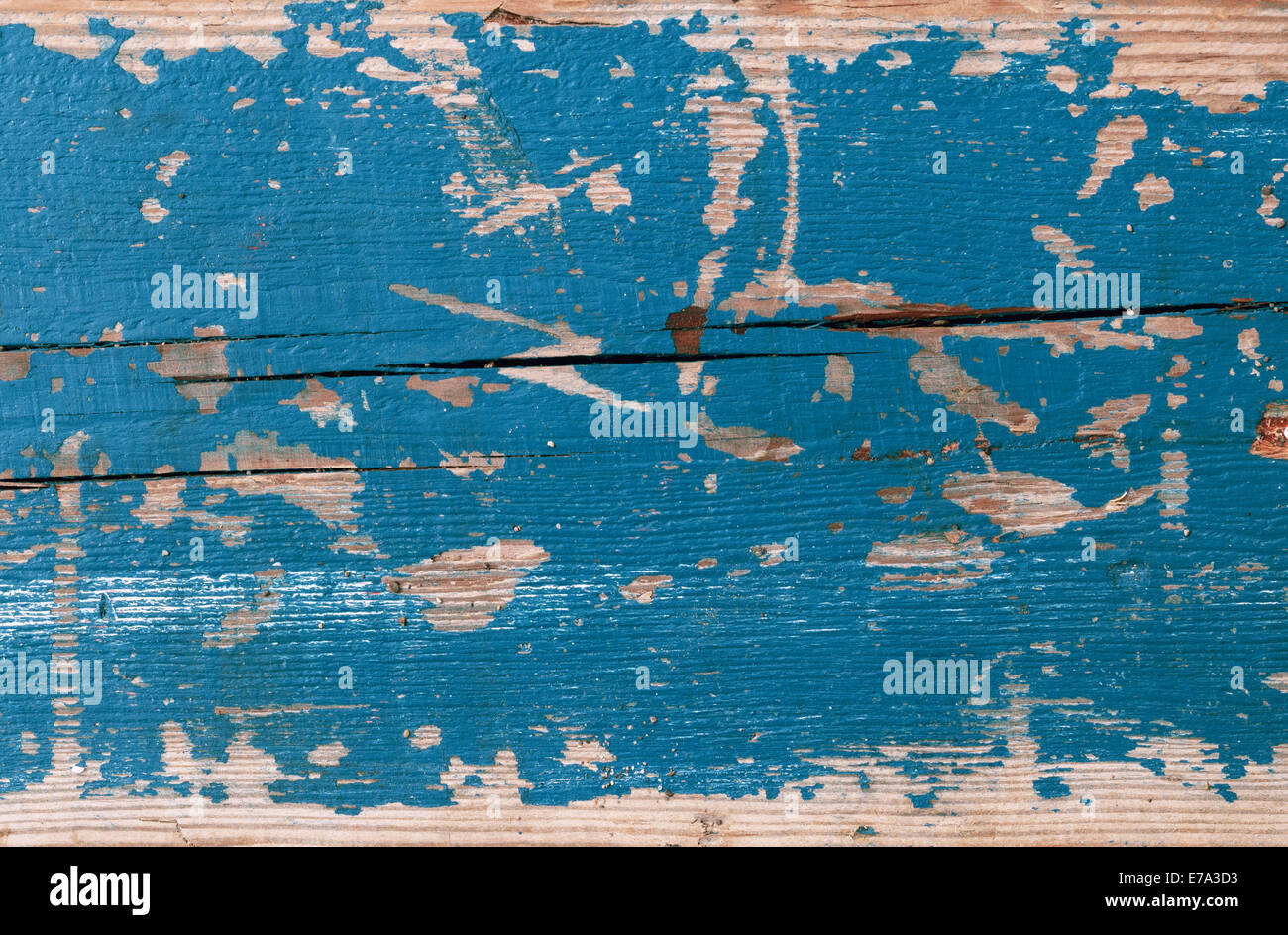 alt und abgenutzt aus Holz Hintergrund mit blauer Farbe für das Hintergrundbild gemalt Stockfoto