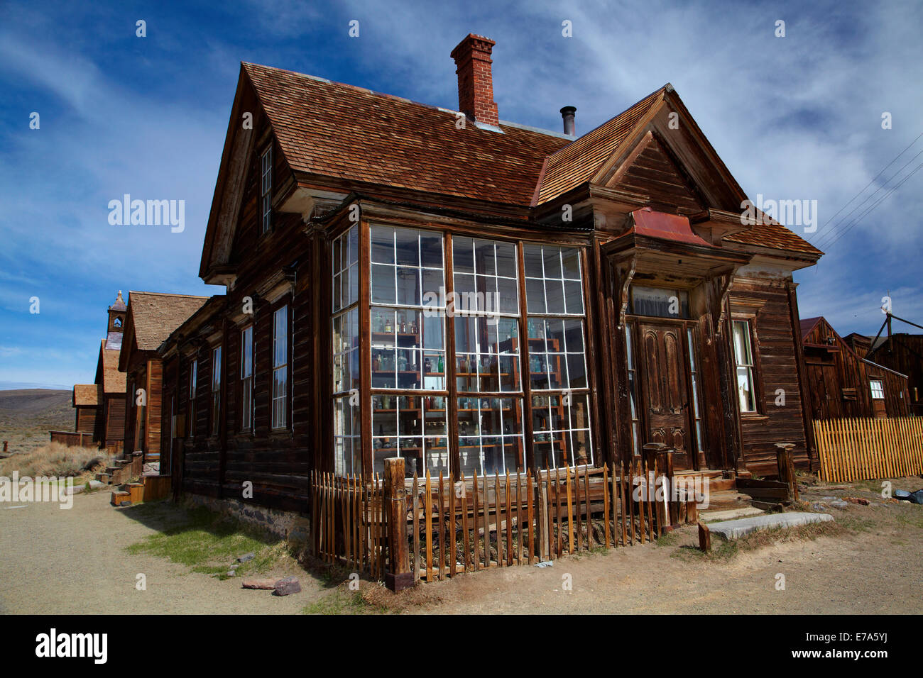 J.s. Cain Residenz, Geisterstadt Bodie (Höhe 8379 ft/2554 m), Bodie Hills, Mono County, östliche Sierra, Kalifornien, USA Stockfoto