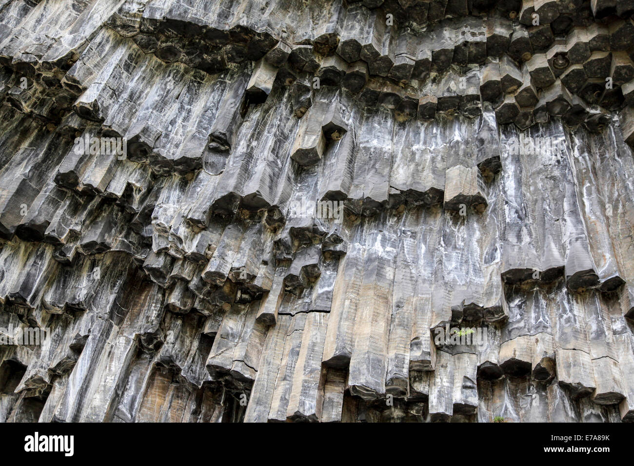 Basalt Säulen Felsformationen, ("Sinfonie der Steine"), Garni Schlucht, Armenien Stockfoto