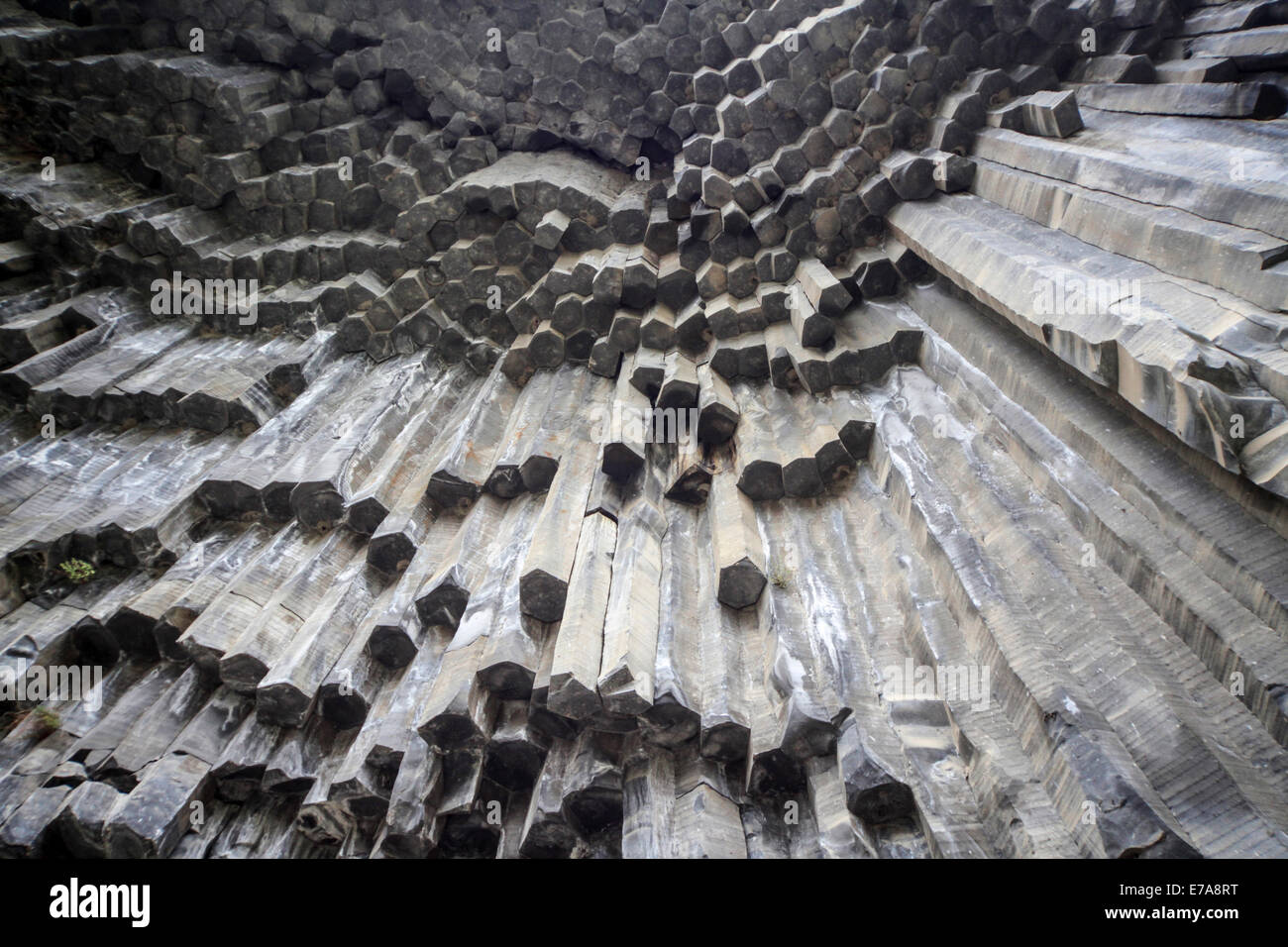 Basalt Säulen Felsformationen, ("Sinfonie der Steine"), Garni Schlucht, Armenien Stockfoto