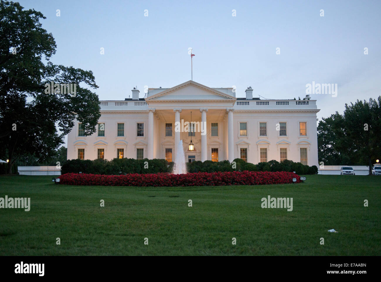 Nordseite des weißen Hauses in Washington, D.C. vor US-Präsident Barack Obama-Rede an die Nation am Mittwoch, 10. September 2014. Bildnachweis: Ron Sachs / Pool über CNP kein Draht-SERVICE Stockfoto
