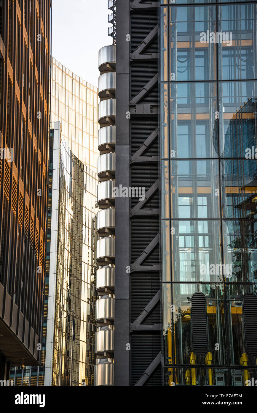 Firmengebäuden, Square Mile, City of London, UK Stockfoto