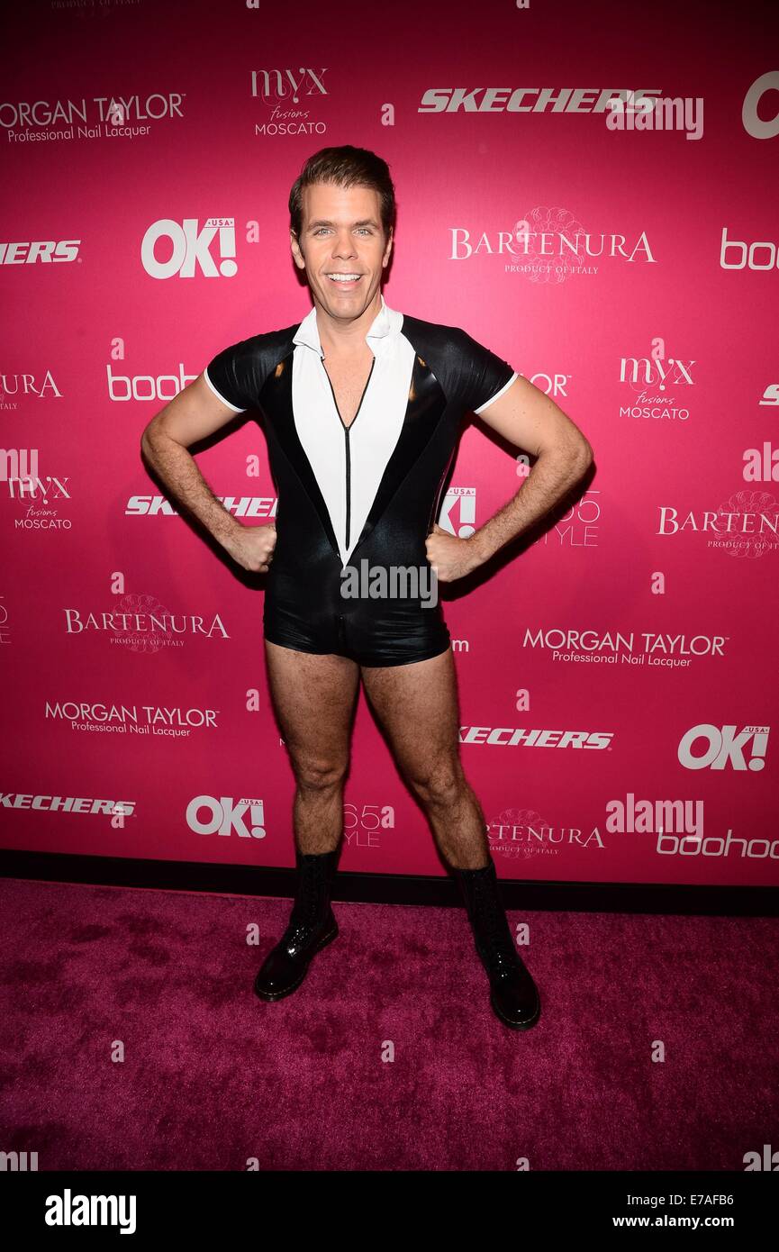 New York, NY, USA. 10. September 2014. Perez Hilton im Ankunftsbereich für OK Magazine 8. jährlichen NY Fashion Week Celebration, The VIP Room, New York, NY 10. September 2014. Bildnachweis: Everett Collection Inc/Alamy Live-Nachrichten Stockfoto