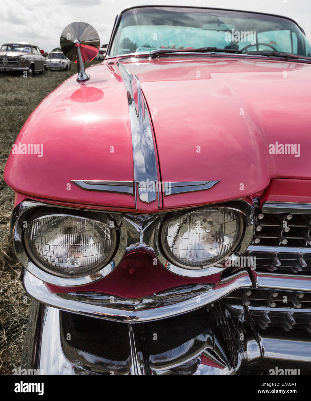 Ein rosa Cadilac Auto Stockfoto