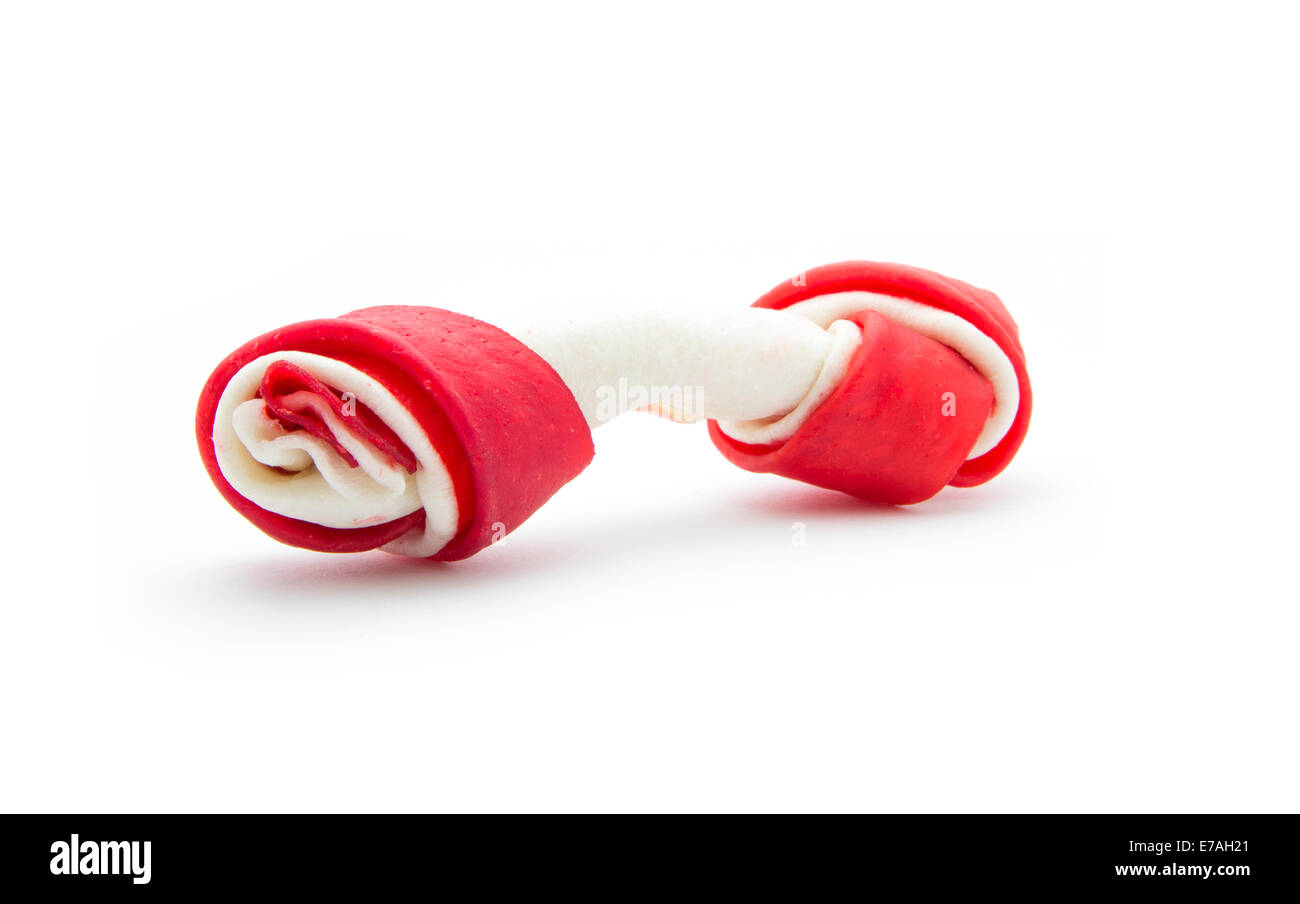 Hundeknochen isoliert auf weißem Hintergrund Stockfoto