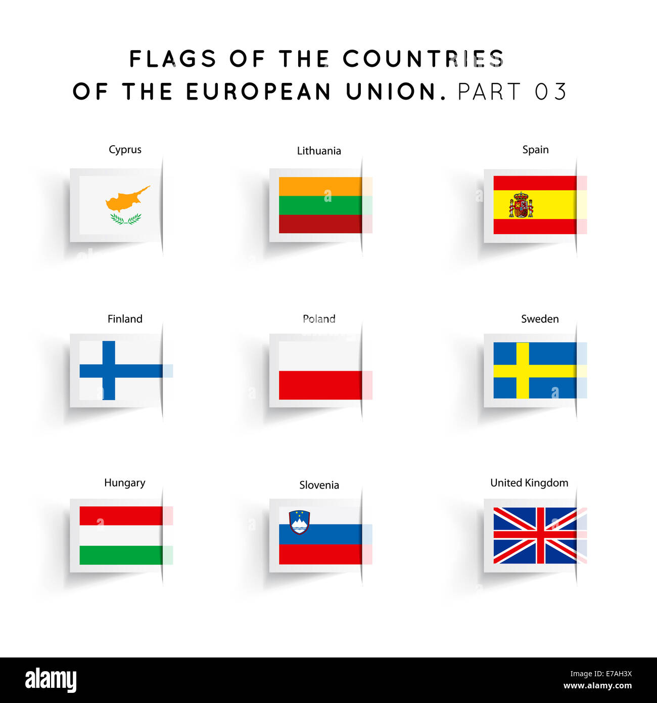 Flaggen der EU-Länder Stockfoto