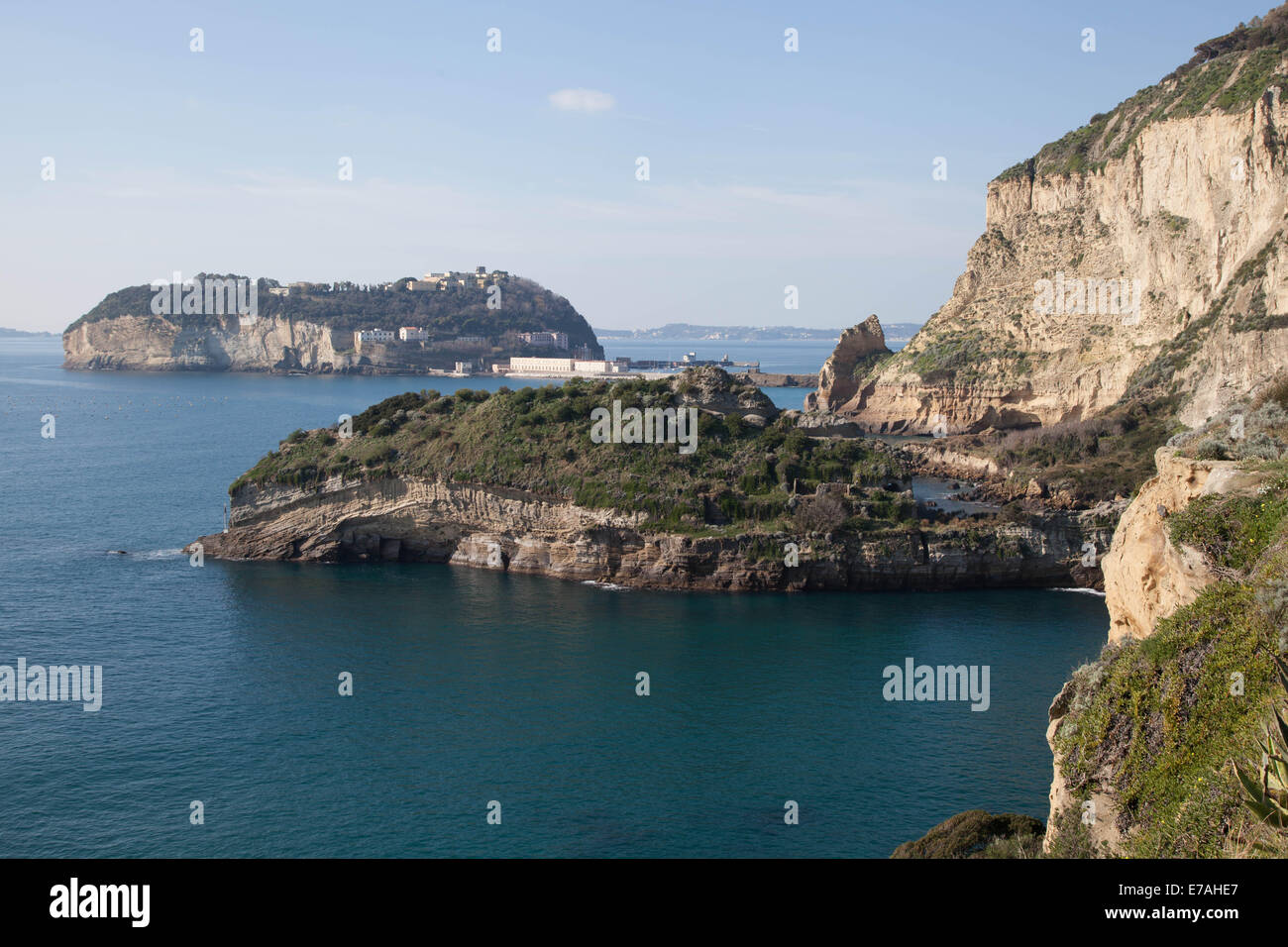 Neapel, Gaiola und Insel Nisida Stockfoto