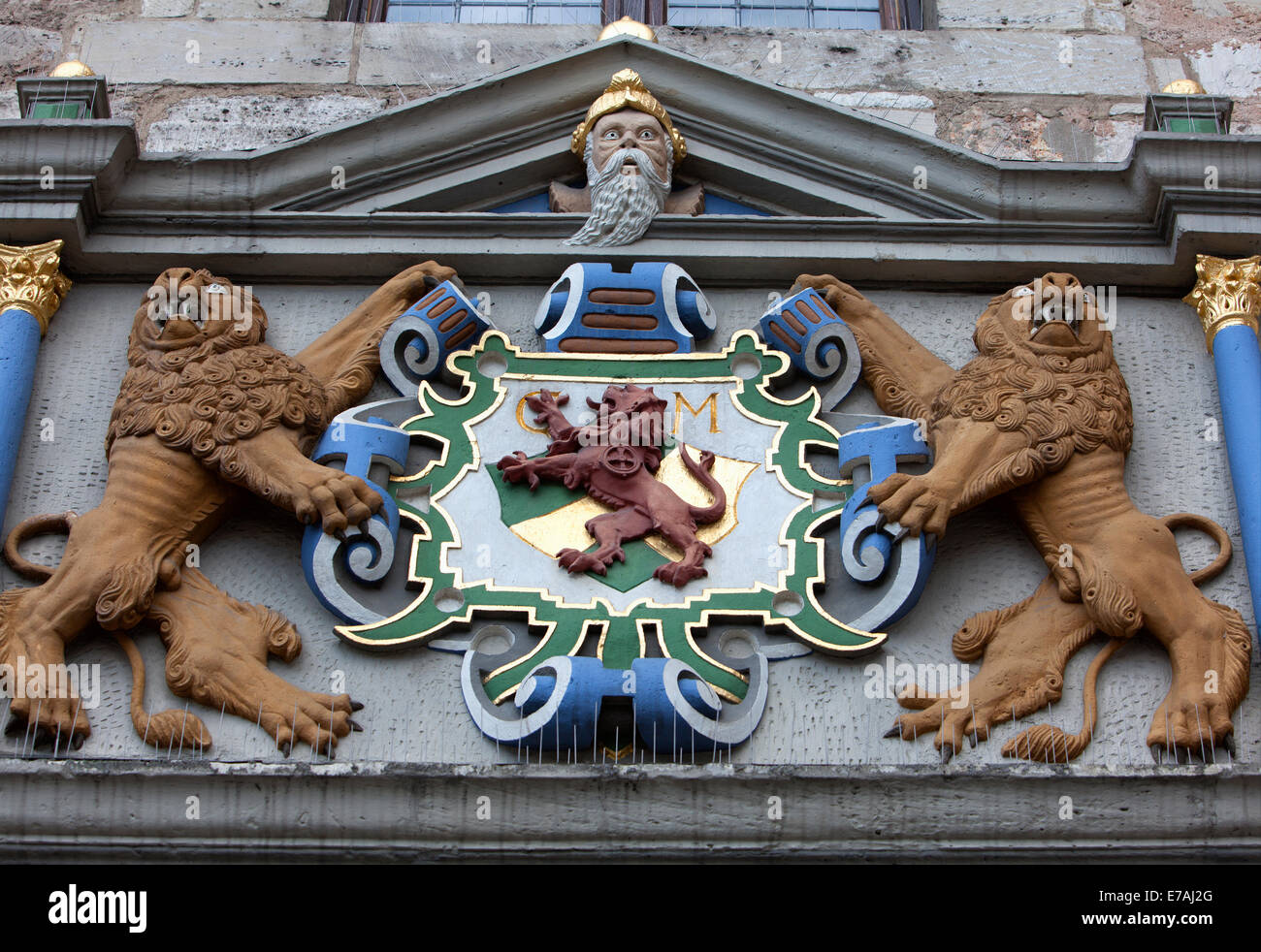 Renaissance-Portal, Gewandhaus, Altstadt Marktplatz, Brunswick, Niedersachsen, Deutschland, Europa, Stockfoto