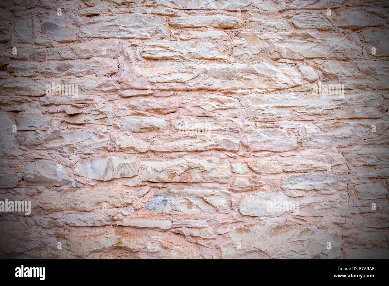 Sandsteinwand für Hintergrund oder Textur Stockfoto