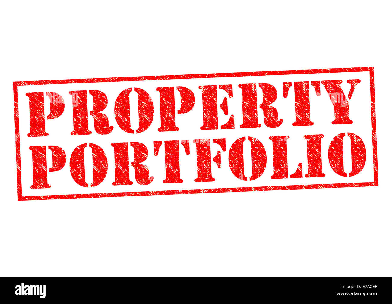 Immobilien-PORTFOLIO roten Stempel auf einem weißen Hintergrund. Stockfoto