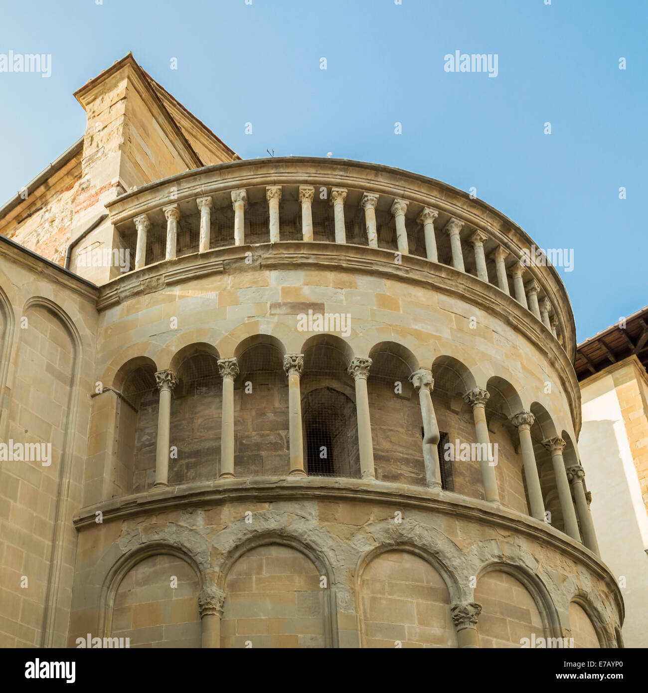 Außenseite der Apsis von Santa Maria della Pieve Stockfoto