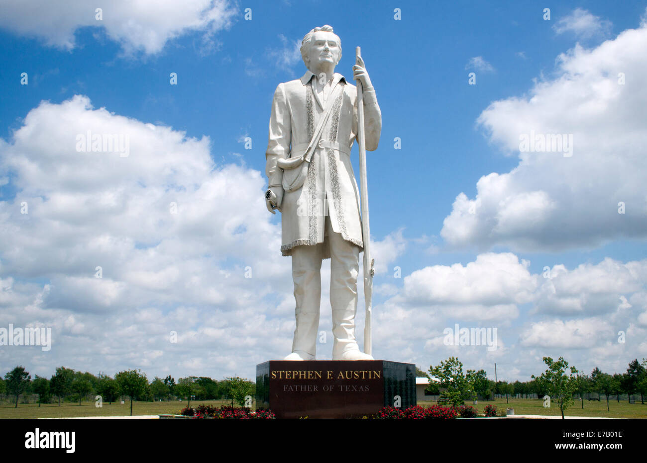 Stephen Austin Statue in Angleton Texas Stockfoto