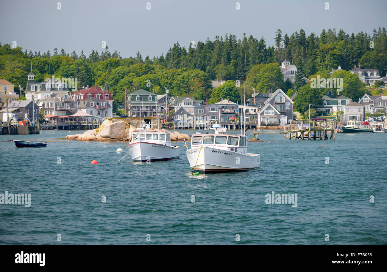 Loberster Boote ankern in Stonington Harbor Stonington Maine USA. Stockfoto