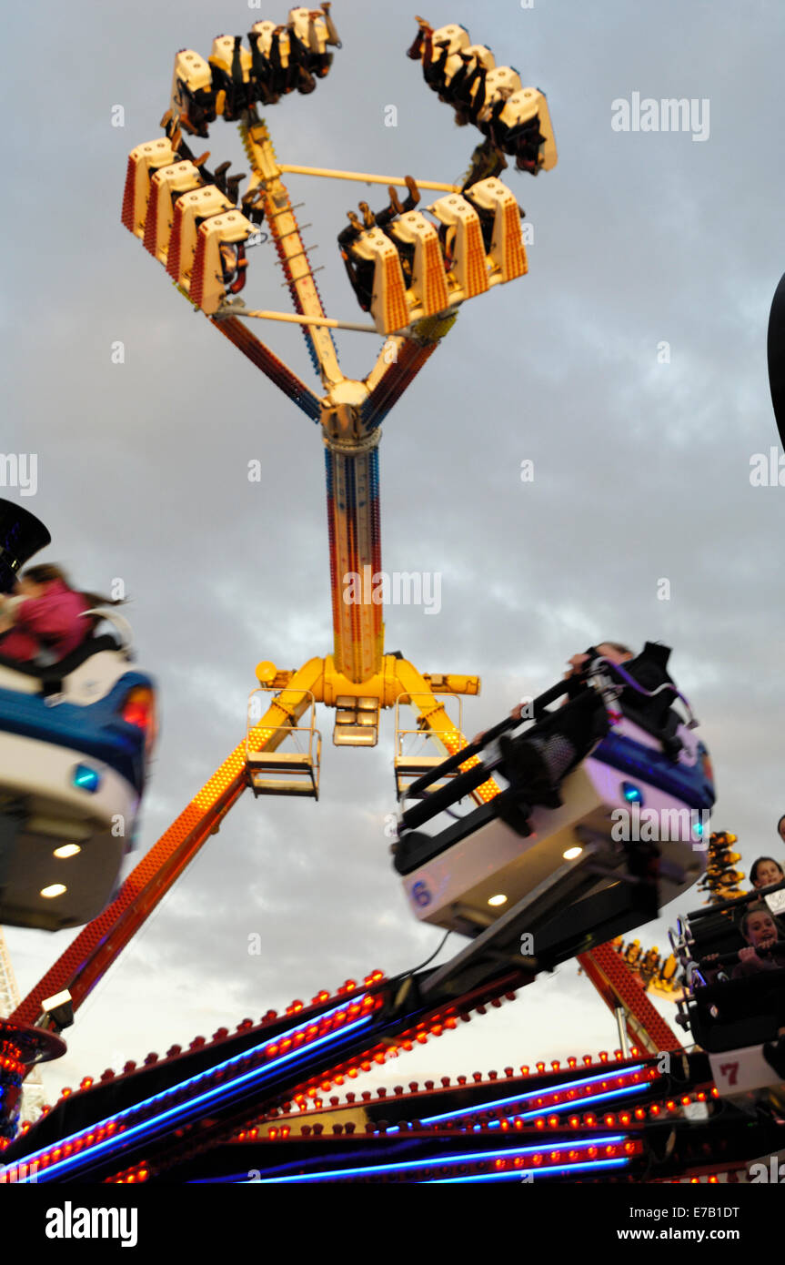 Messegelände fährt, Goose Fair, Nottingham, England. Stockfoto