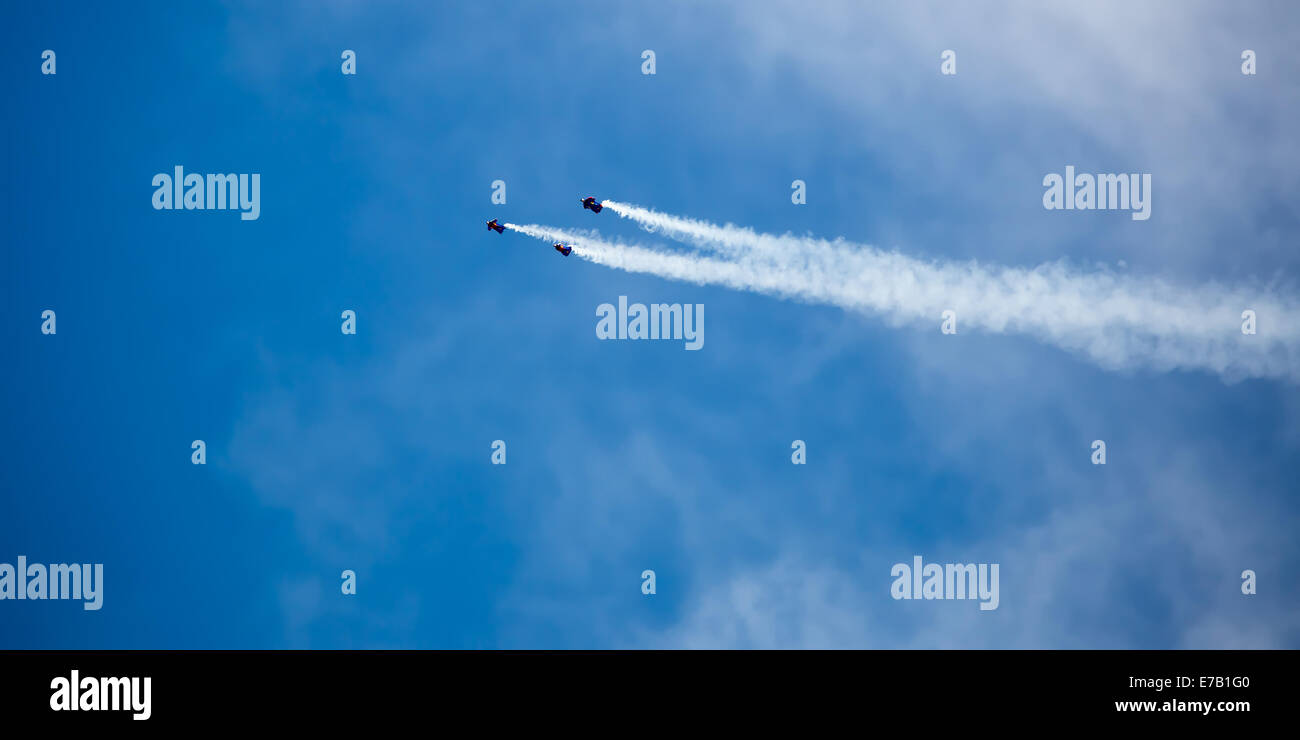 RedBull Wingsuit-Flyer bei Texas Motor Speeway Red Bull Air Race event Stockfoto