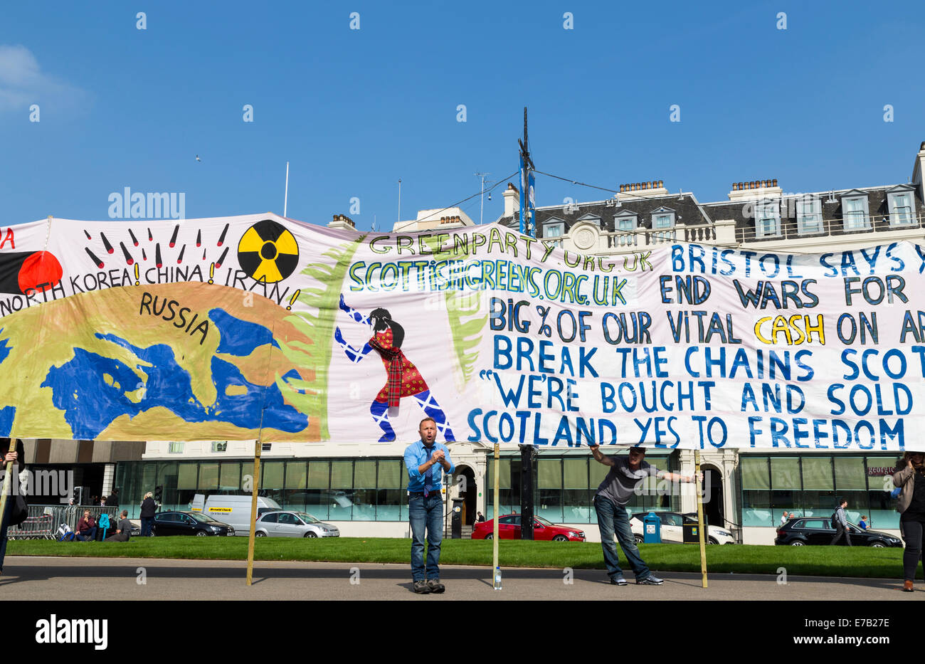 Grünen Frieden Demo, George Square, Glasgow, ja Schottland Stockfoto