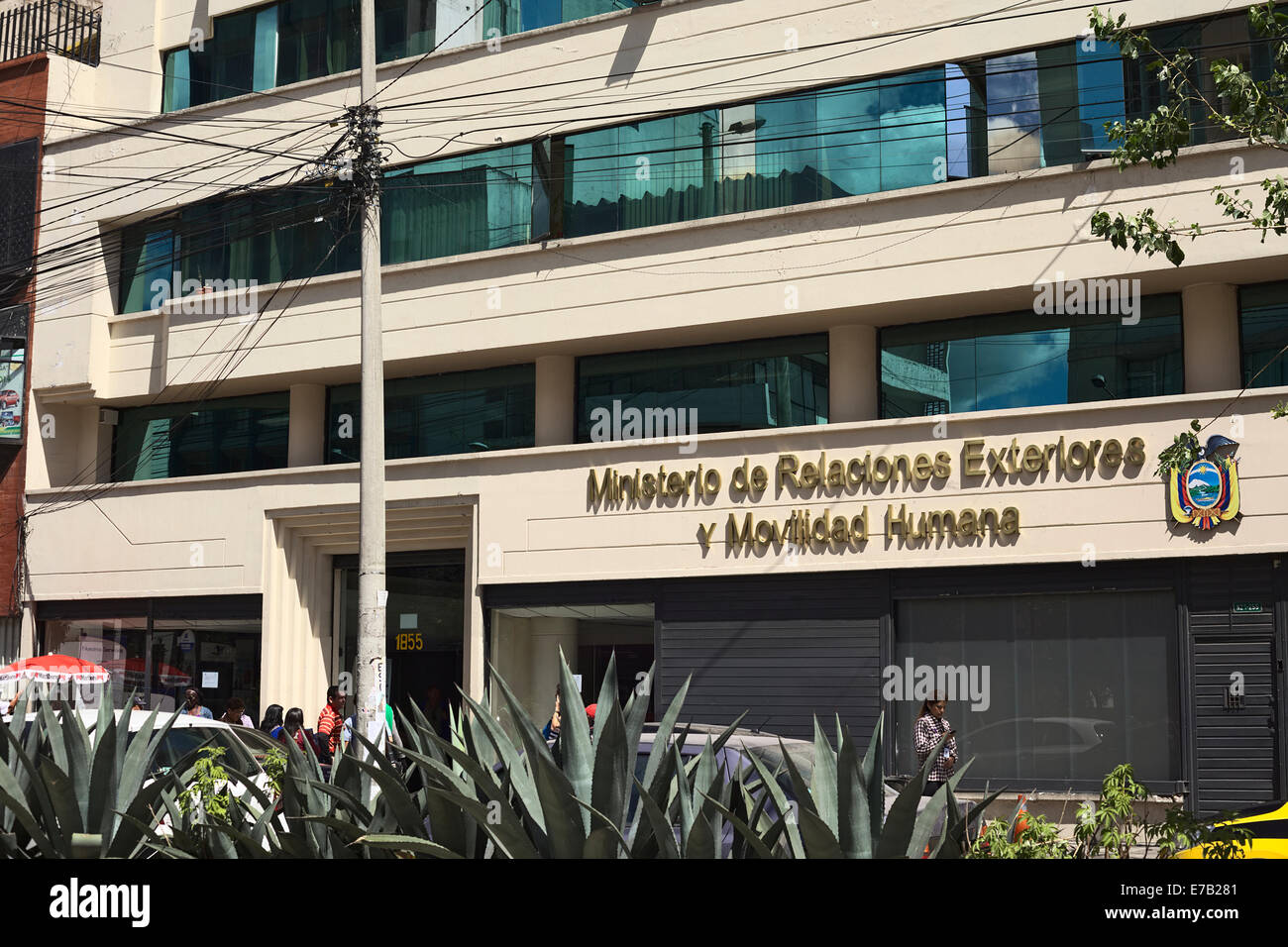 Das Gebäude des Ministerio de Relaciones Exteriores y Movilidad Humana in Quito, Ecuador Stockfoto