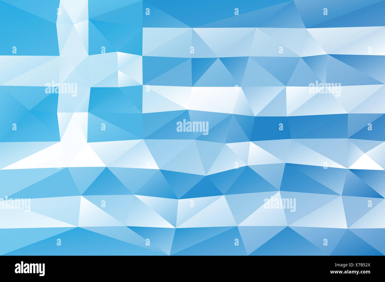Griechische Flagge - dreieckigen polygonale Muster Stockfoto