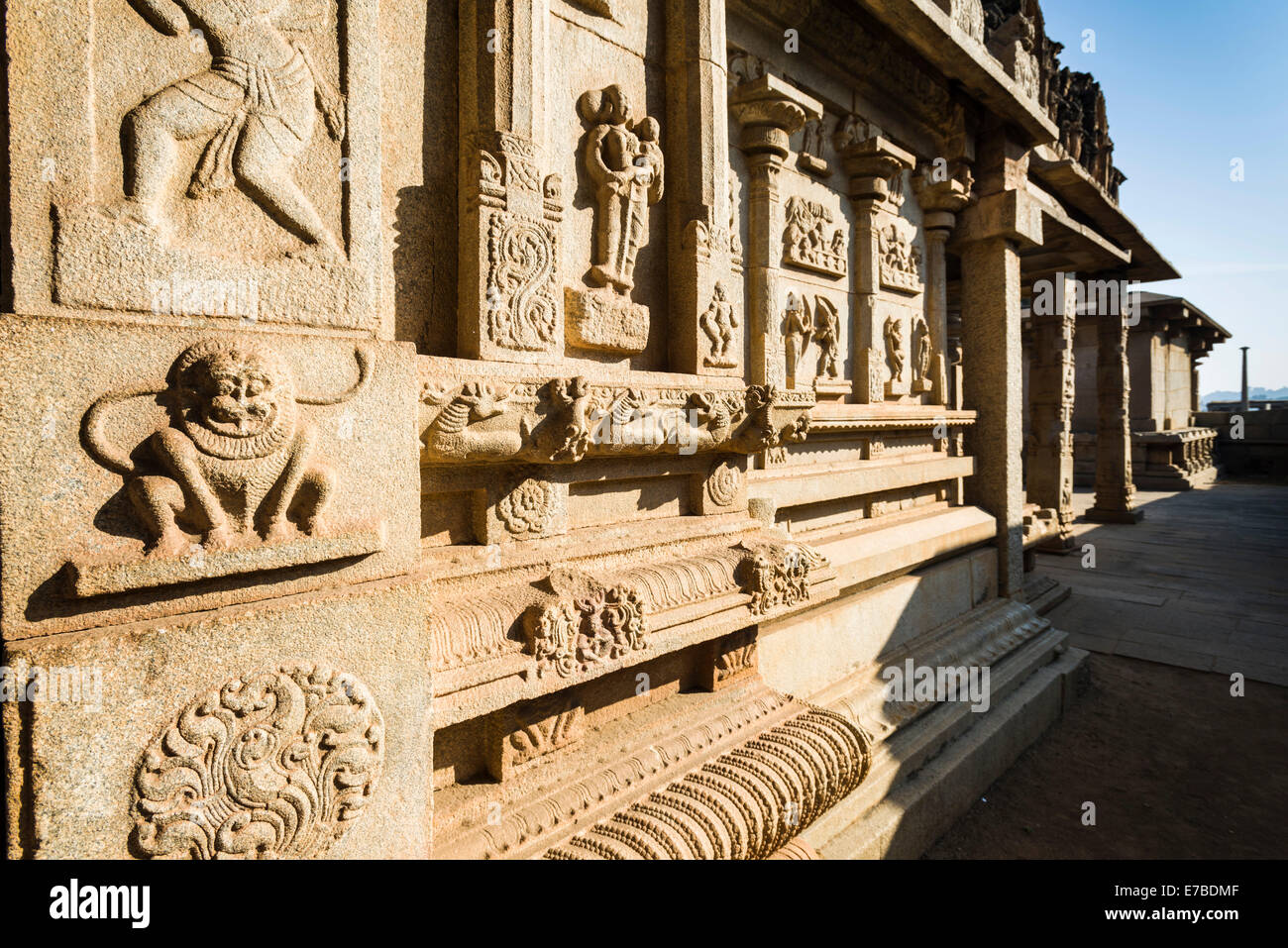 Hazara Rama Tempel ruiniert Stadt Vijayanagara, UNESCO-Weltkulturerbe, Hampi, Karnataka, Indien Stockfoto