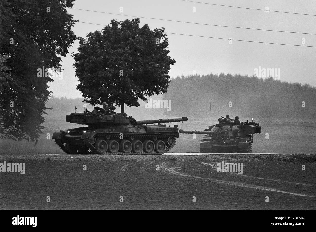 NATO-Übungen in Deutschland, British Army Chieftain-Panzer (September 1986) Stockfoto