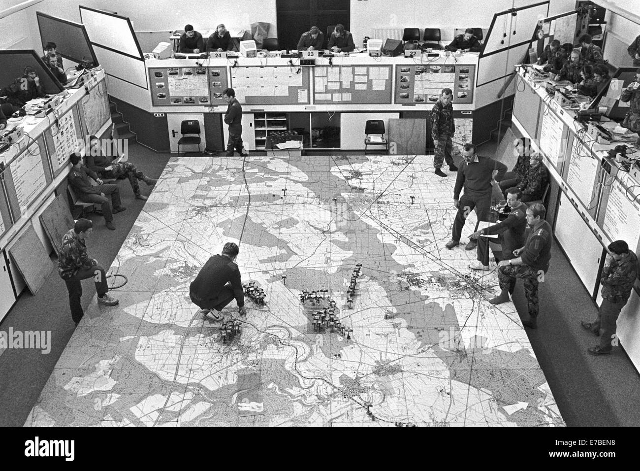 Britische Armee des Rheins, Brigade und Kampfgruppe Trainer, Installation für simulierte Management des Schlachtfeldes (1986) Stockfoto