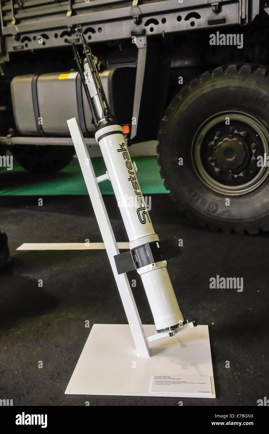 Thales Starstreak-Rakete auf dem display Stockfoto