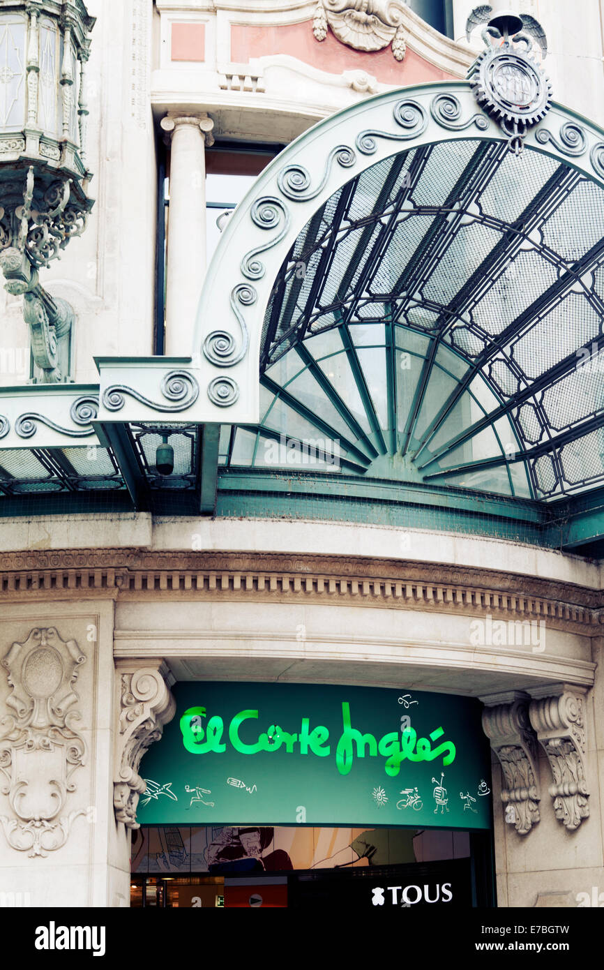 El Corte Ingles, Passeig de l ' Angel, Barcelona Stockfoto