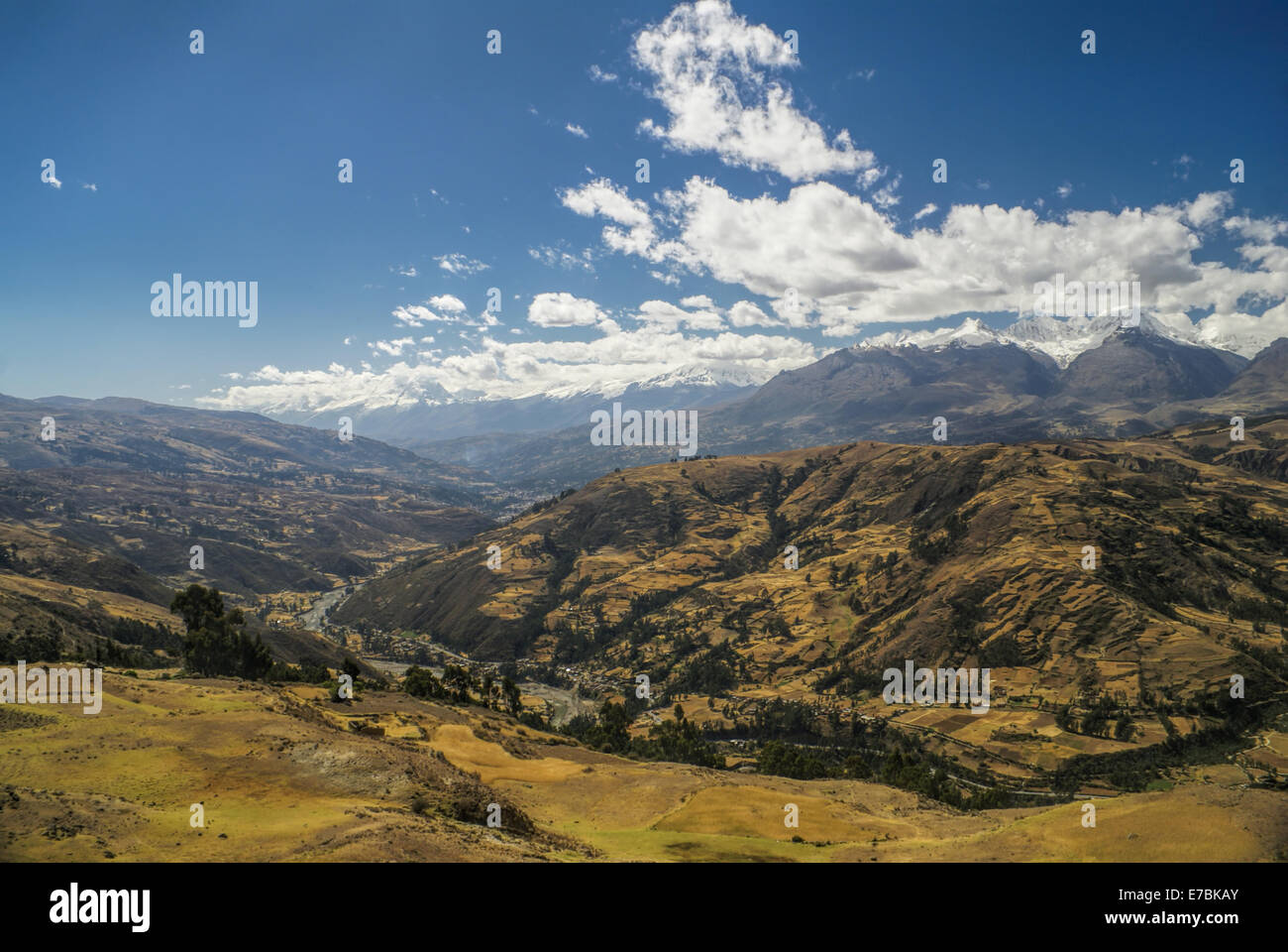 Malerische Aussicht von der Spitze des peruanischen Cordillera Negra Stockfoto