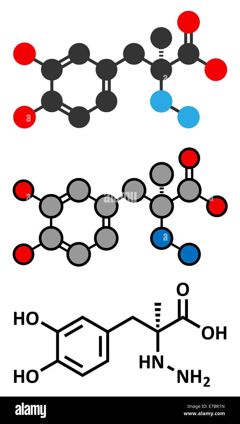 Carbidopa Parkinsons Krankheit Medikament. Verhindert die peripheren Abbau von Levodopa, so dass mehr l-Dopa, das Gehirn zu erreichen. Singletouch Stockfoto