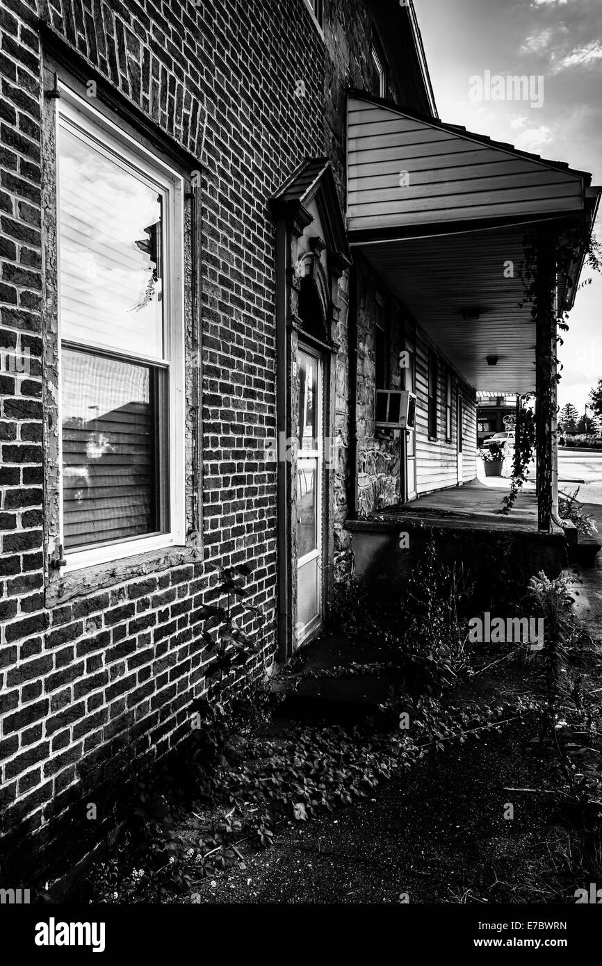 Alten, heruntergekommenen Haus in Abbottstown, Pennsylvania. Stockfoto