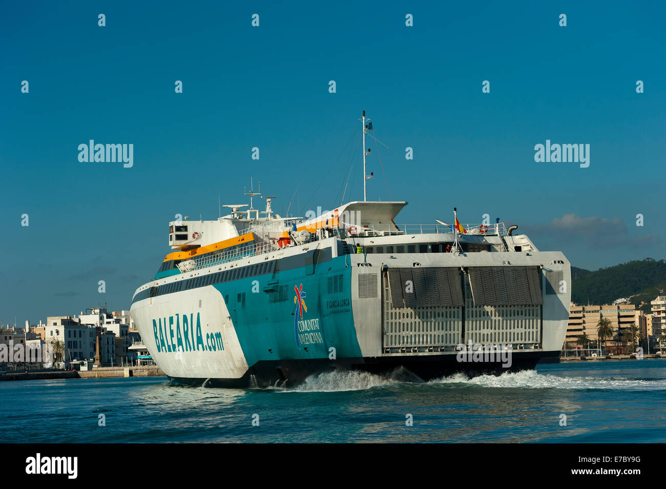 Balearia Fähre, Ibiza, Balearen, Spanien, Mittelmeer, Europa Stockfoto