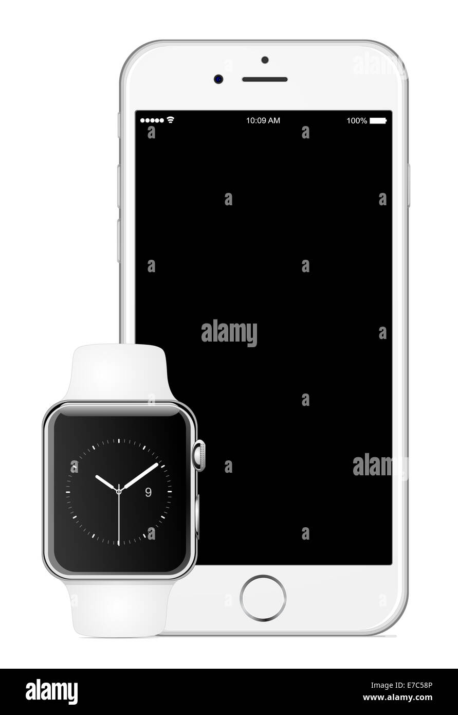 IPhone 6 Apple Watch Stockfoto