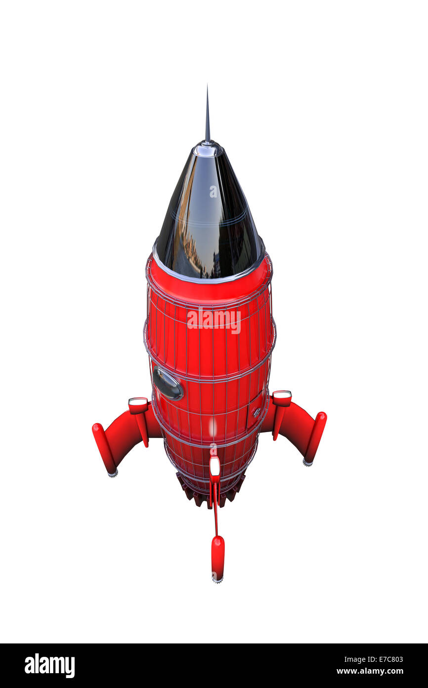 Rakete isoliert auf weißem Hintergrund Stockfoto