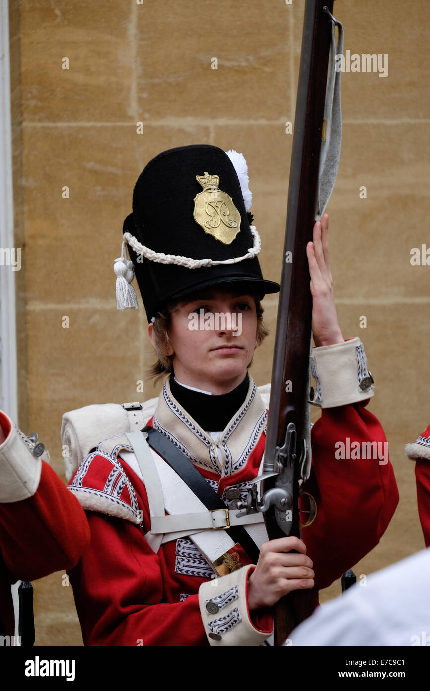 Jane Austen Grand Regency kostümiert Promenade am Bad 13. September 2014 Stockfoto