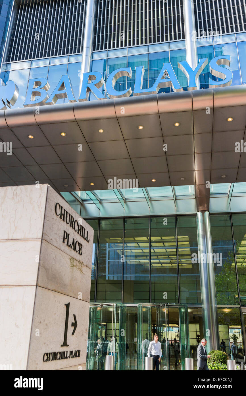 Barclays Bank Canary Wharf - London Stockfoto