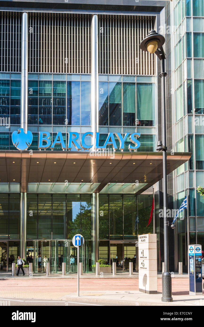 Barclays Bank Canary Wharf - London Stockfoto