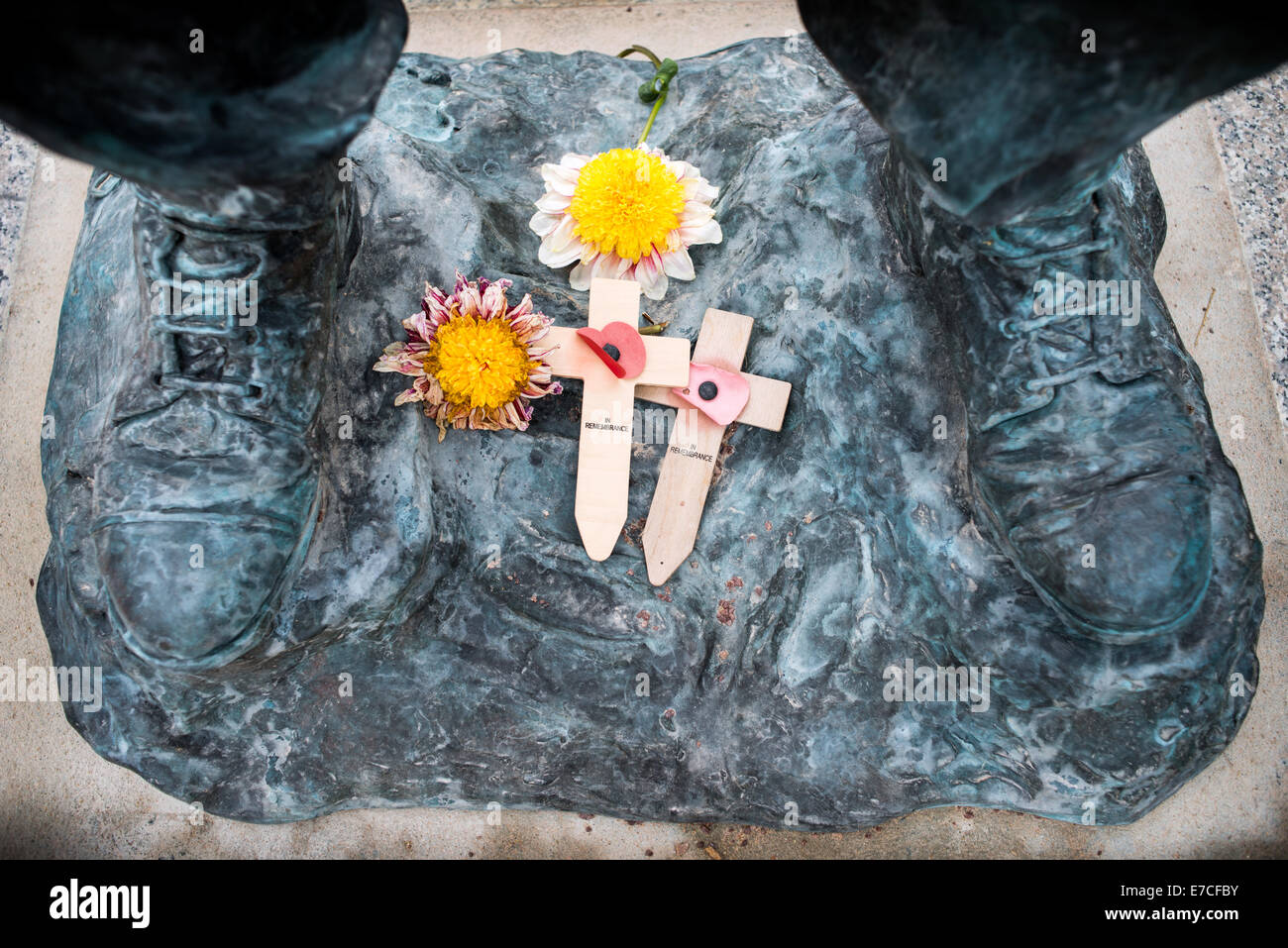 Statue von Brigadegeneral Lord Lovat, Ouistreham, Sword Beach, Website der Normandie Stockfoto