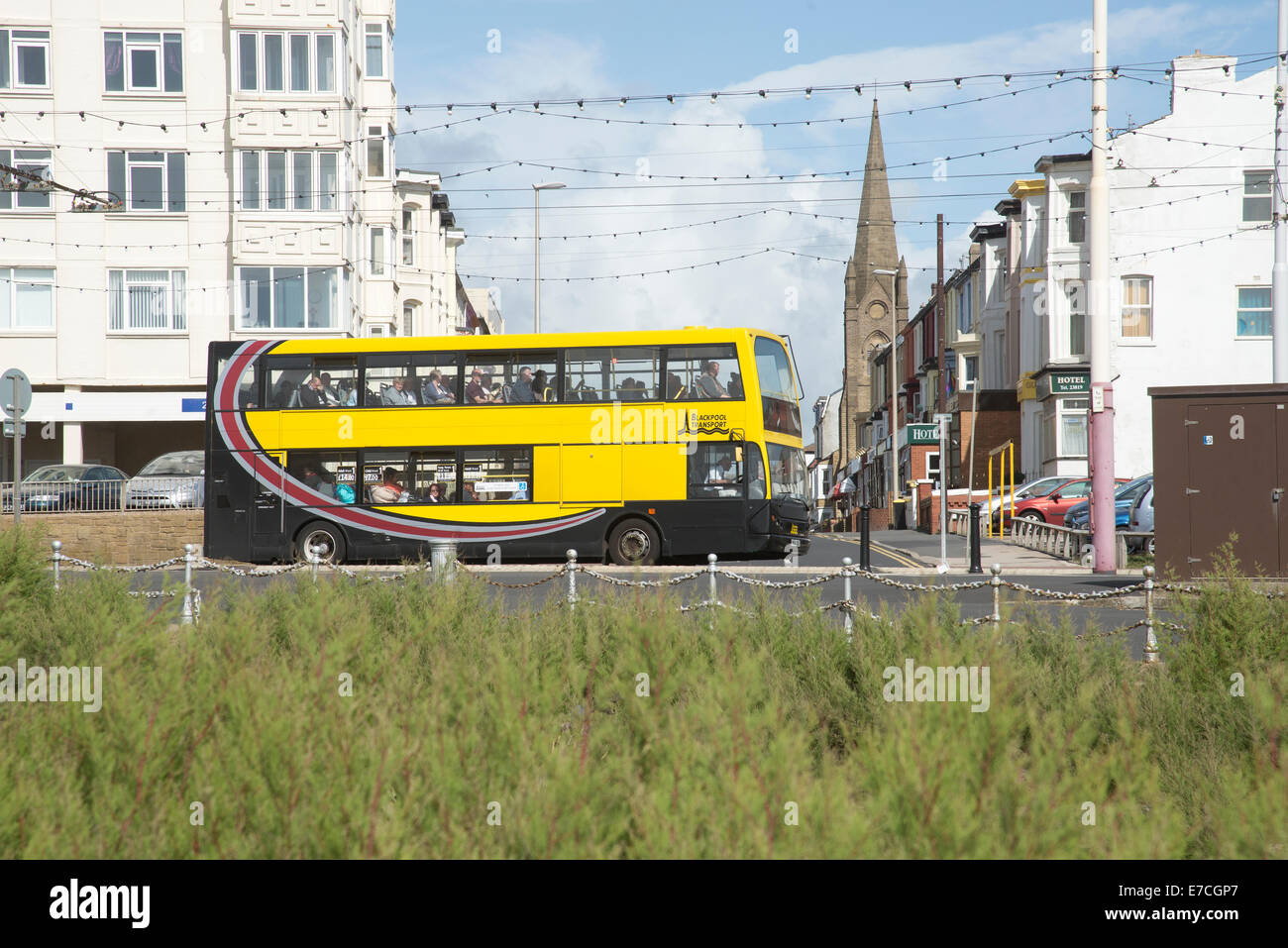 Doppeldecker-Bus von Blackpool Transportsystem Blackpool Lancashire UK Stockfoto