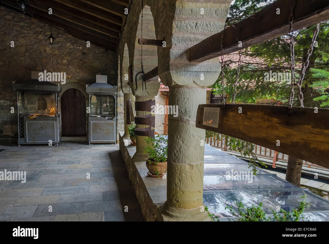 Blick vom großen Meteoro Kloster Meteora-Griechenland Stockfoto