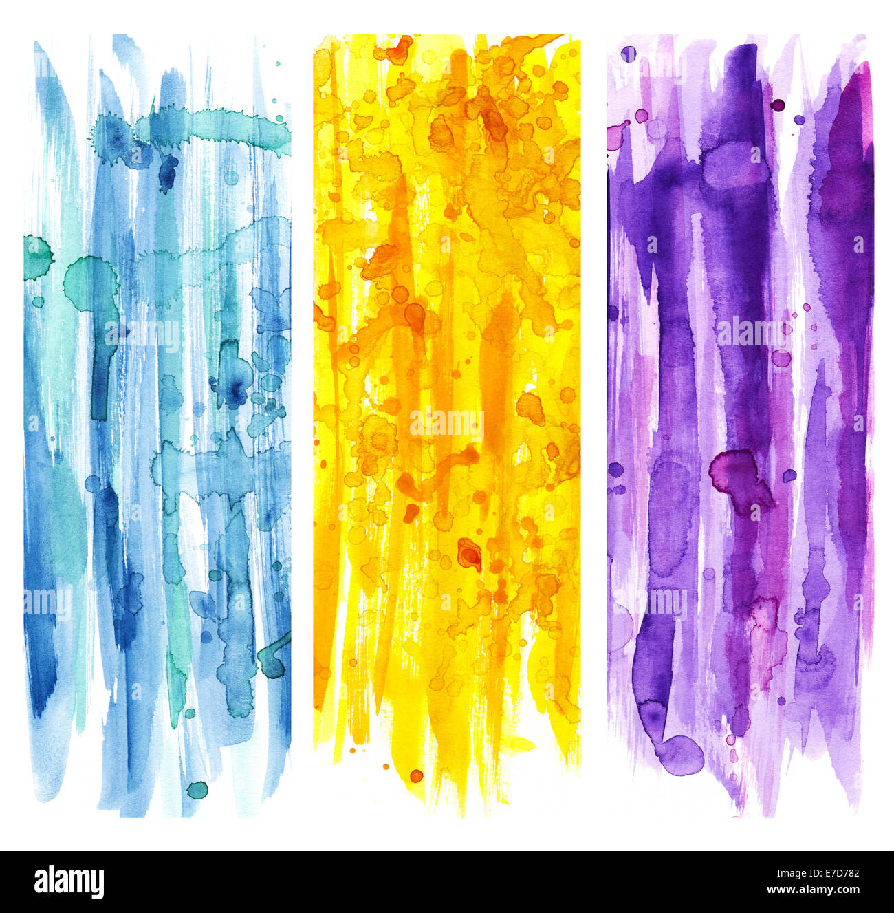 Linien und Tropfen Aquarell design Stockfoto