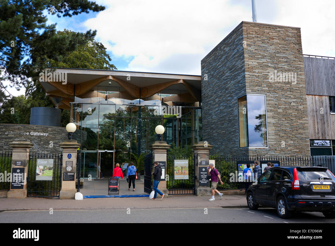 John Hope Gateway. Westtor. Royal Botanic Garden Edinburgh Stockfoto
