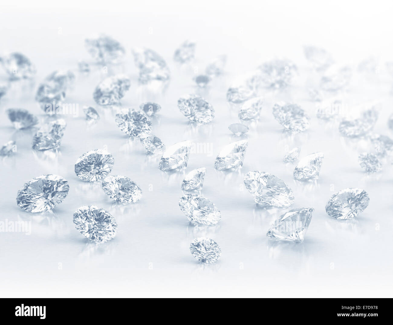 Große Gruppe von Diamanten hautnah Stockfoto