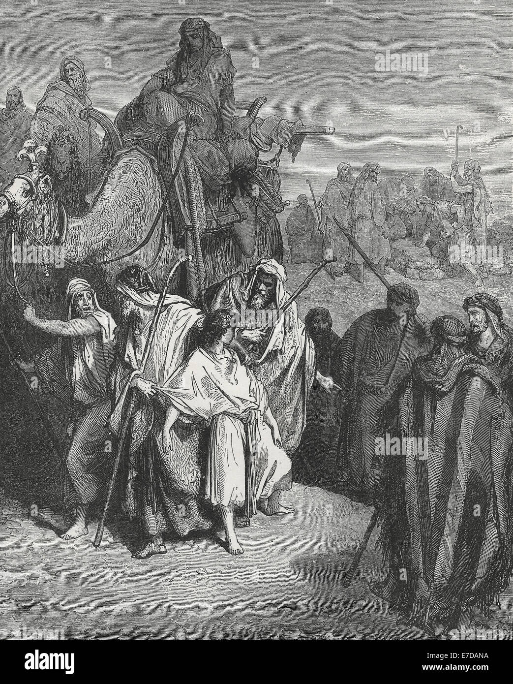 Joseph Sold von seinen Brüdern in die Sklaverei nach Ägypten, altes Testament Stockfoto
