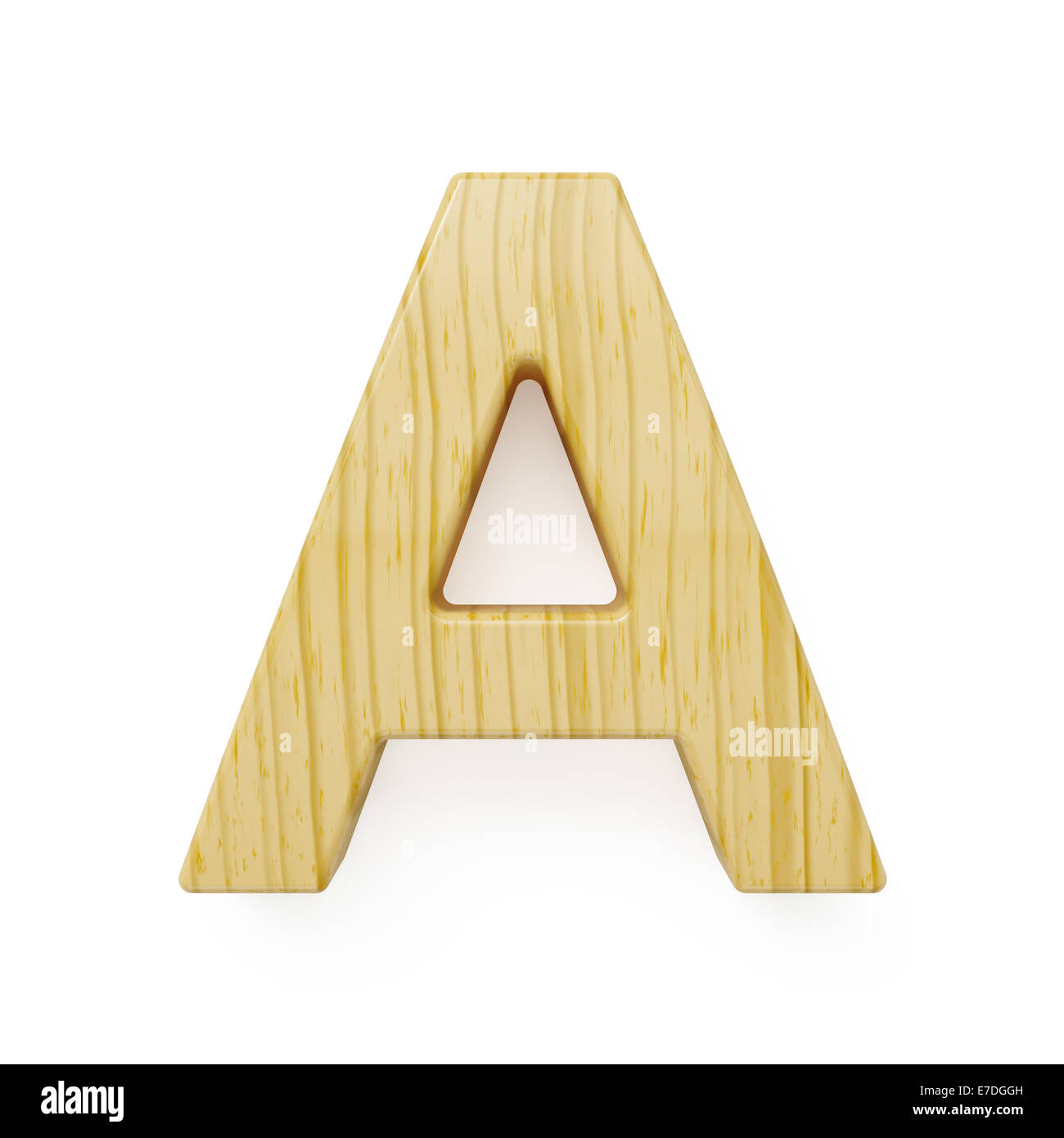 Holz-Alphabet Buchstaben - A. isoliert auf weißem Hintergrund Stockfoto
