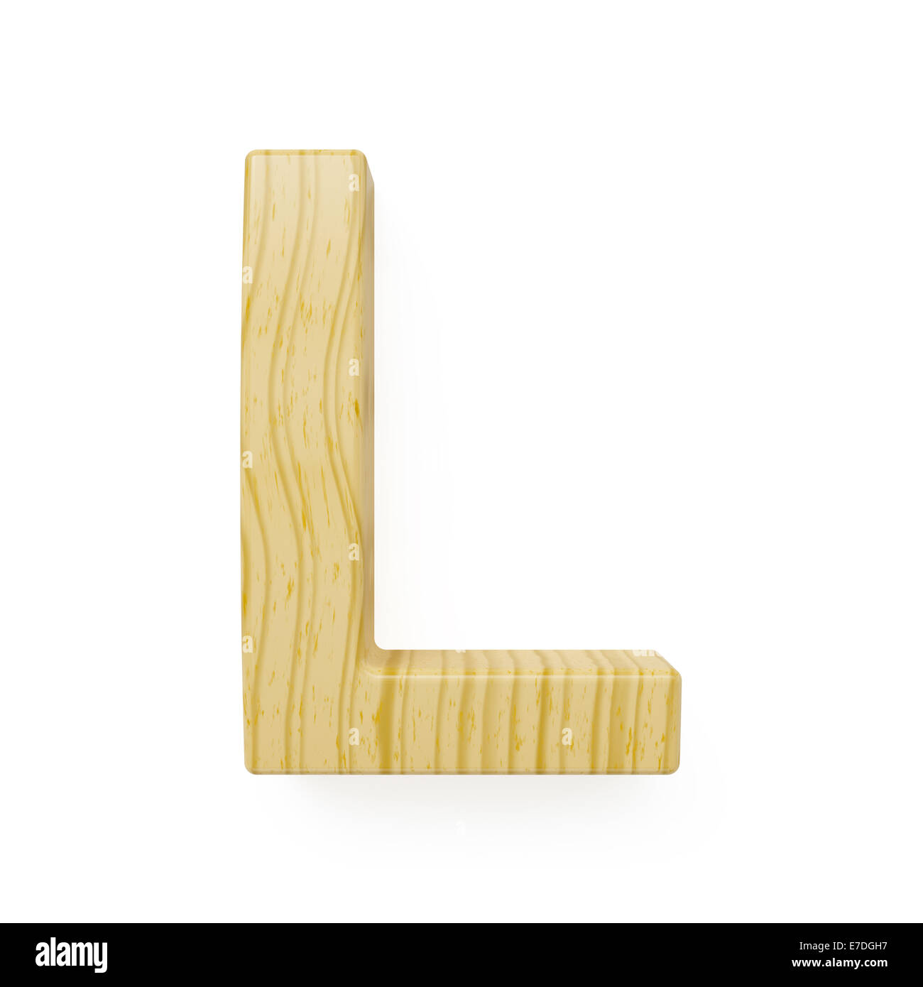 Holz-Alphabet Buchstaben - L. isoliert auf weißem Hintergrund Stockfoto